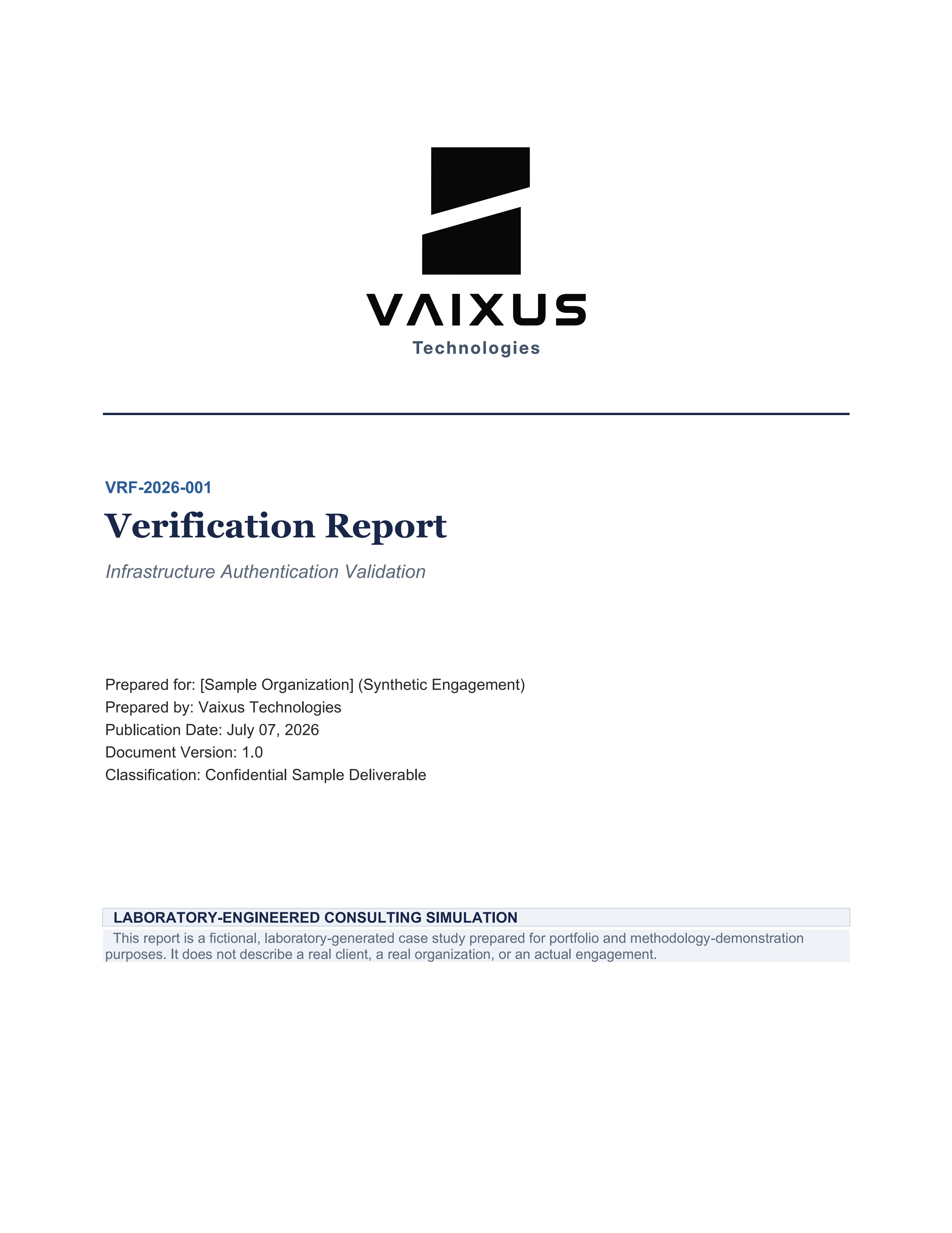 Verification Report Cover